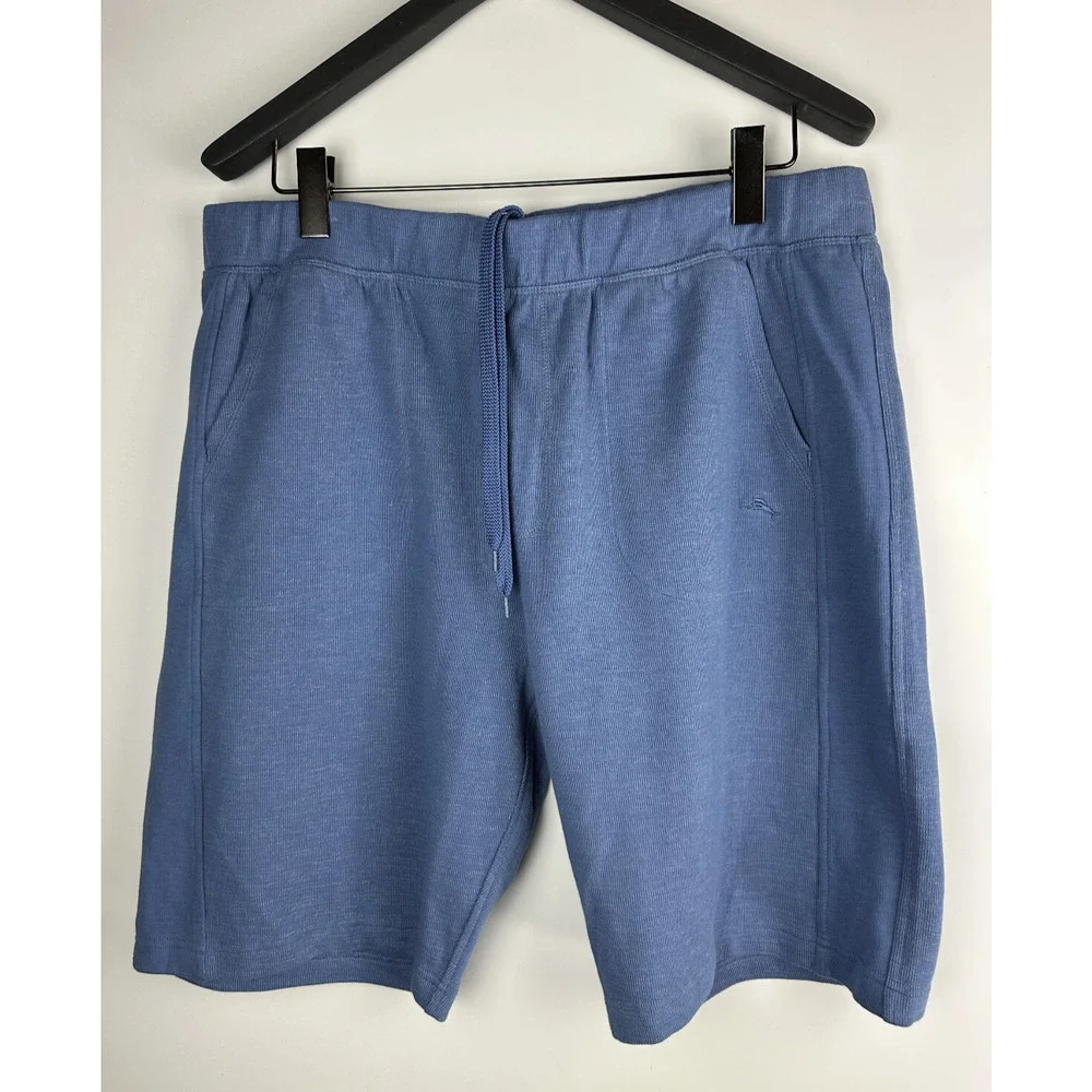 Tommy Bahama French Terry Knit Jam Shorts Drawstring Heather Blue Men's Size XL - Picture 2 of 14